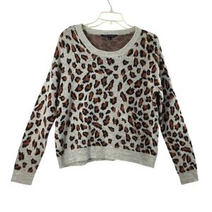 Signature Studio Leopard Print Sweater Womens Small Animal Print Cozy Pullover